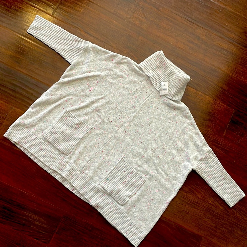 Loft Flocked Poncho Sweater Size XL